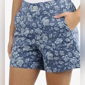 JACHS Girlfriend Navy and White Patterned Shorts. Size medium